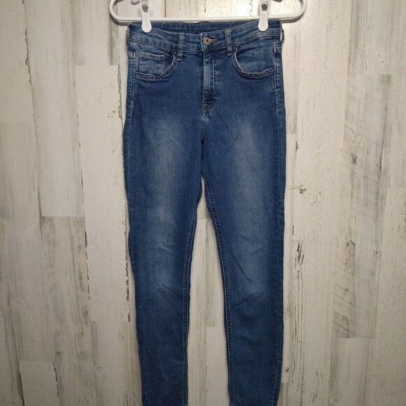 &Denim by H&M Jeans Womens Size 27 Skinny Ankle Regular Waist Blue Medium Wash - Picture 1 of 7